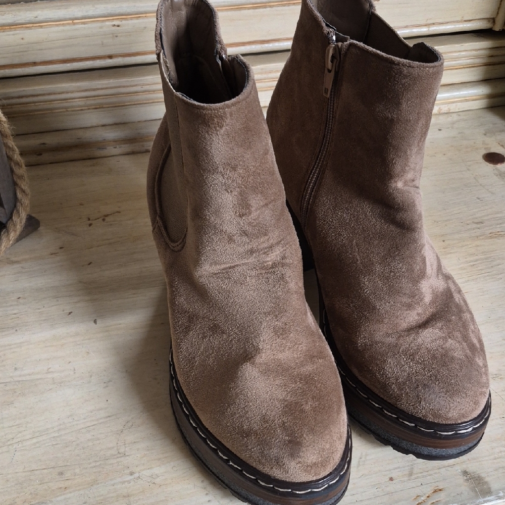 Altar'd State Tan Suede Ankle Boots